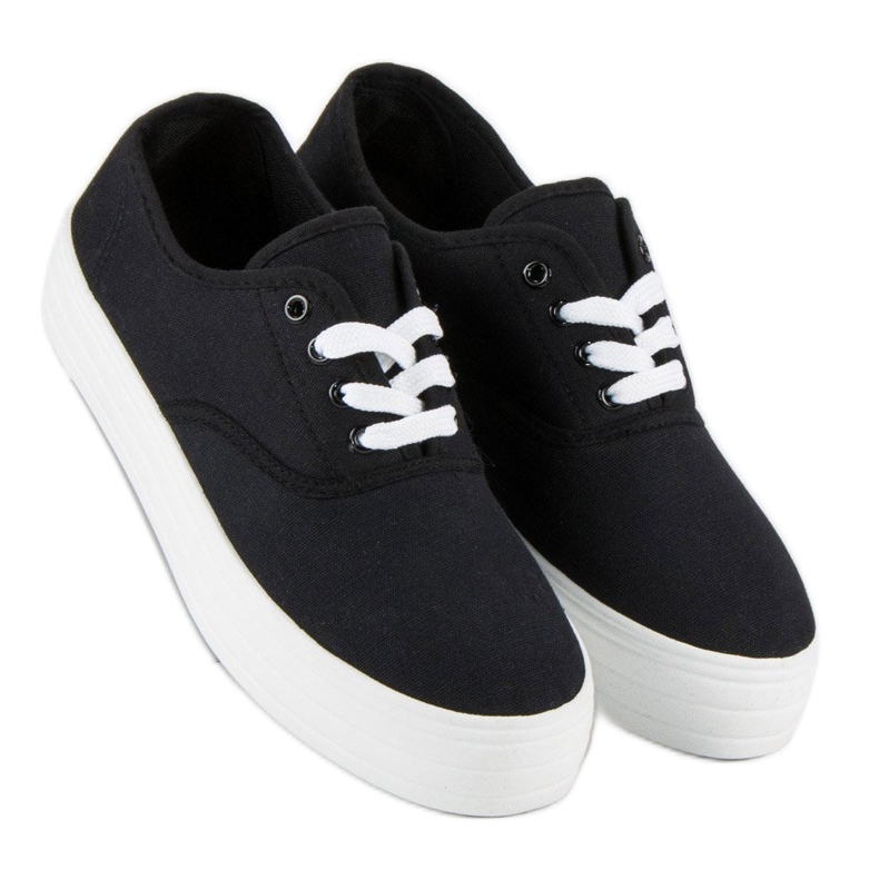 Sneakers nere sulla piattaforma nero 1