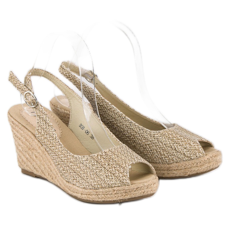 Espadrillas beige con zeppa 1
