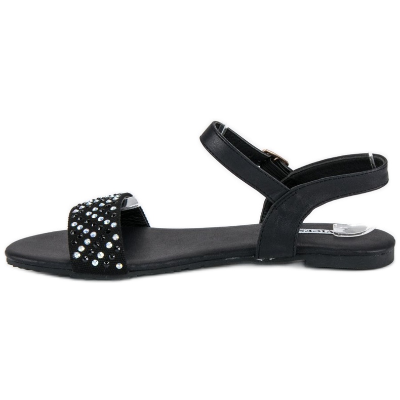 Vices Sandali alla moda con morse piatte nero 1