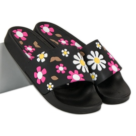 Vices Vizi delle pantofole a fiori nero 1