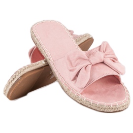 Infradito espadrillas in camoscio rosa 1
