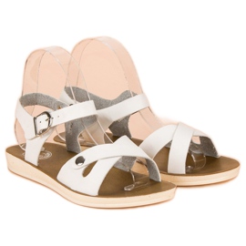 Sandali bianchi con fibbia bianco 1