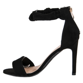 Bestelle Sandali con zip in camoscio nero 1