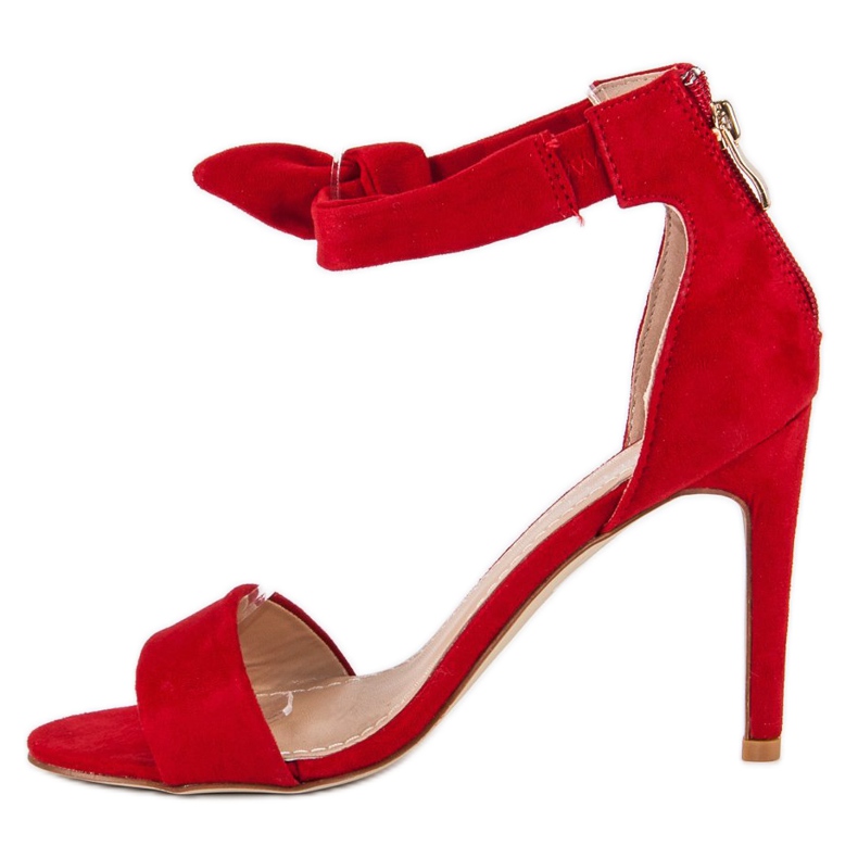 Bestelle Sandali con zip in camoscio rosso 1