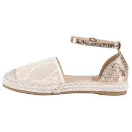 Nio Nio Espadrillas in pizzo marrone giallo 1