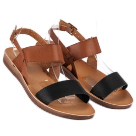 Sandali casual nero marrone 1