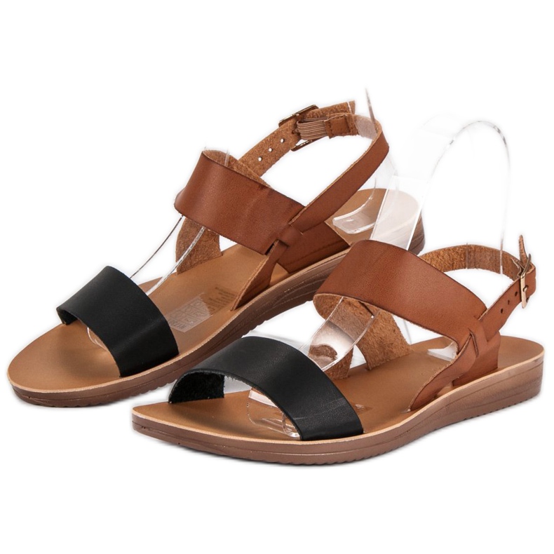 Sandali casual nero marrone 2