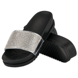 Eleganti pantofole argentate grigio 2