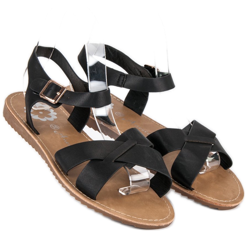 Anesia Paris Sandali neri da donna nero 1