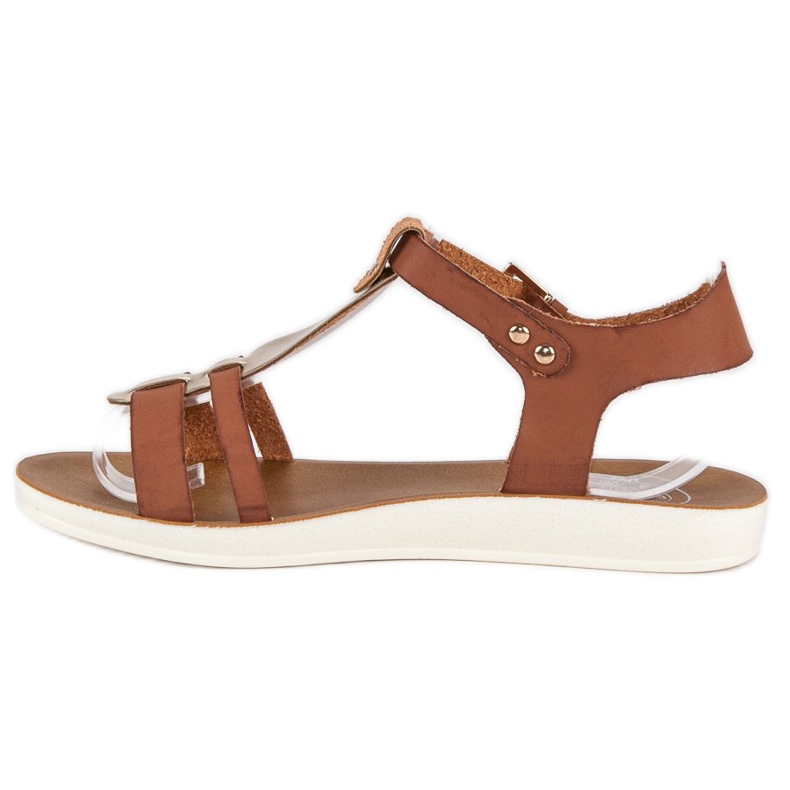 Sandali chiusi con fibbia marrone 1