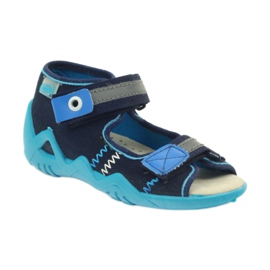Sandali Befado ciabatte, sottopiede in pelle blu blu navy 1