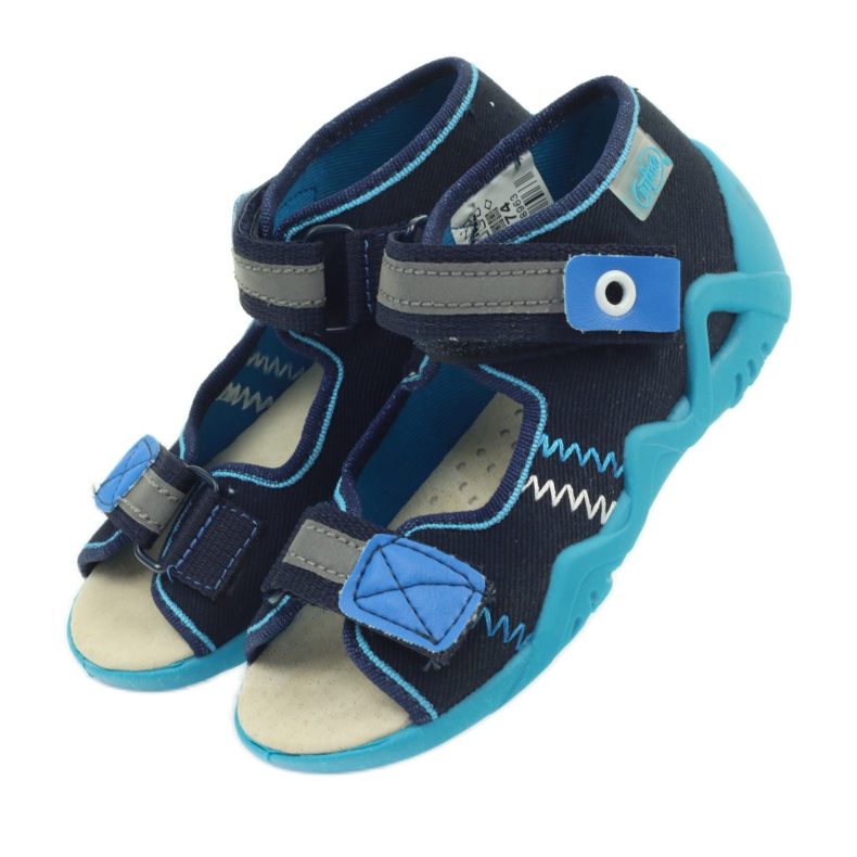Sandali Befado ciabatte, sottopiede in pelle blu blu navy 4