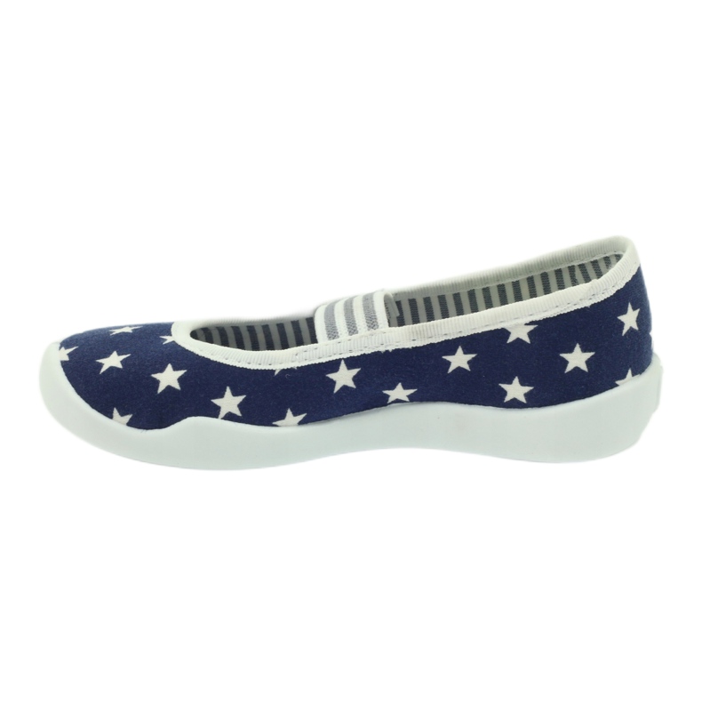 Pantofole da bambina, stelle, Befado193x065 bianco blu navy 2