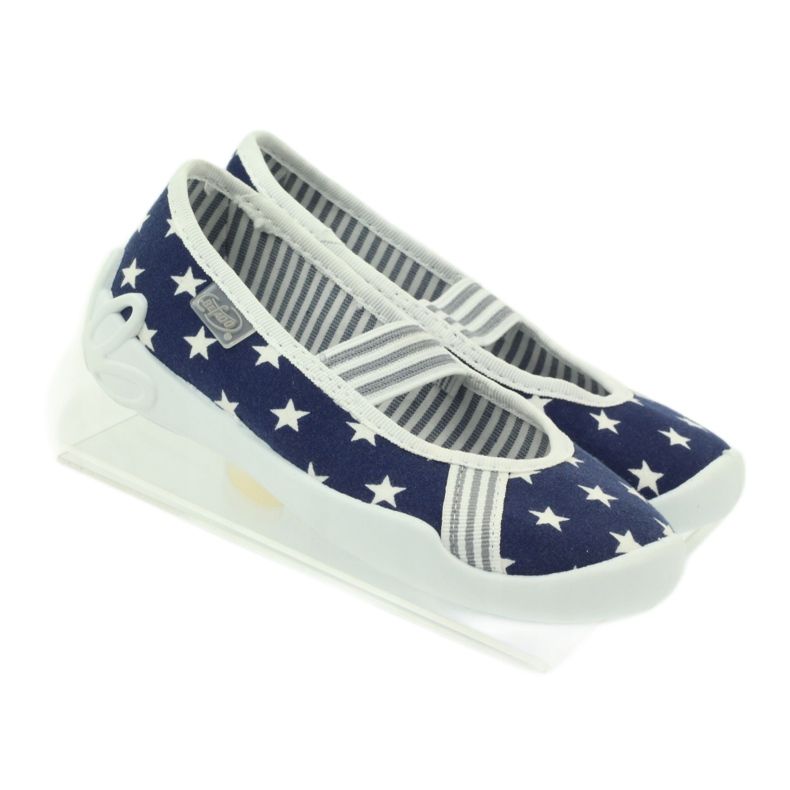 Pantofole da bambina, stelle, Befado193x065 bianca blu navy 4