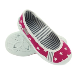 Befado scarpe per bambini ballerine pantofole 193x063 bianco rosa 3