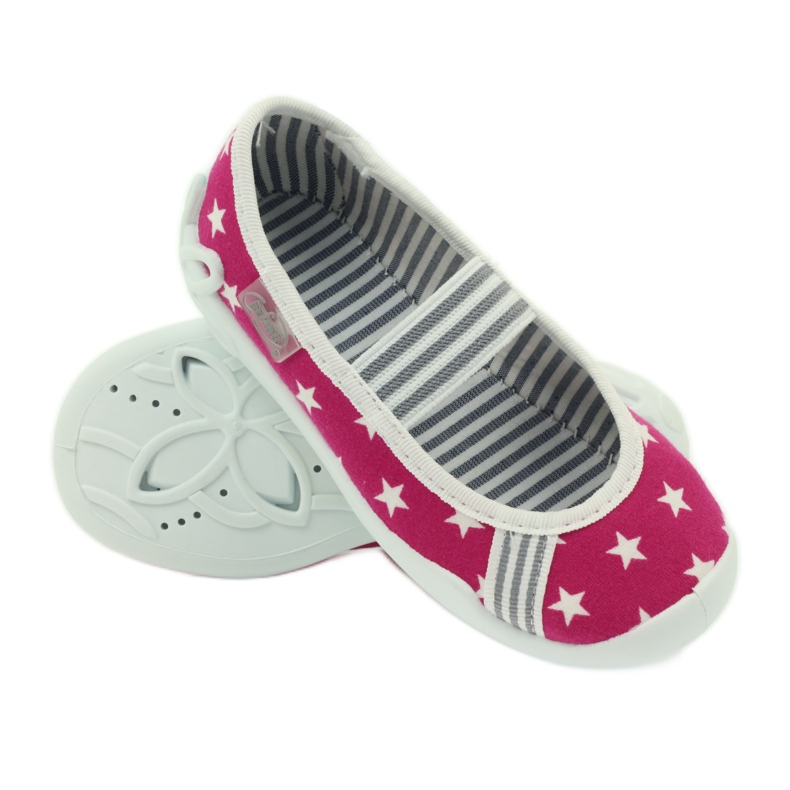 Befado scarpe per bambini ballerine pantofole 193x063 bianca rosa 3