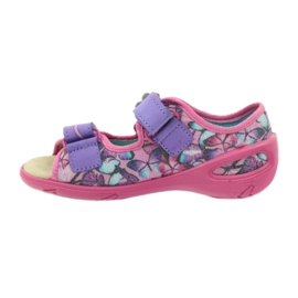 Sandalo, leggero, sottopiede Befado in pelle viola blu rosa 2