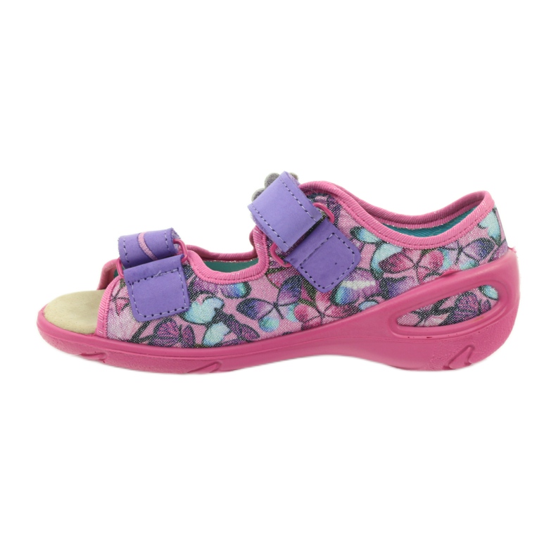 Sandalo, leggero, sottopiede Befado in pelle viola blu rosa 2