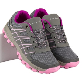 Scarpe sportive da donna grigio rosa 1