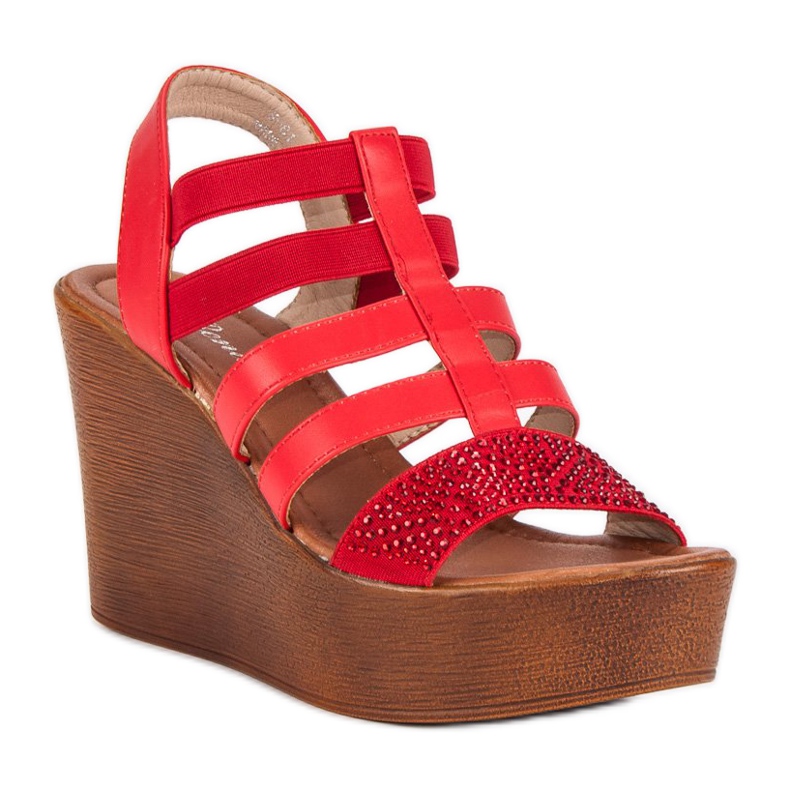 Renda Sandali leggeri con zeppa rosso 1