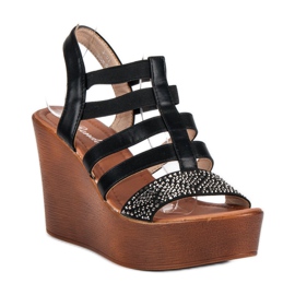 Renda Sandali leggeri con zeppa nero 1