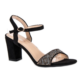 Sandali eleganti con tacco alto nero 1