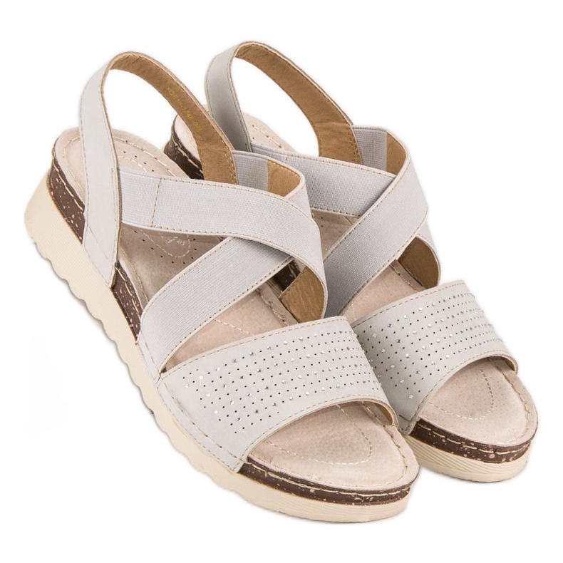 Sandali vinceza slip-on marrone grigio multicolore 1
