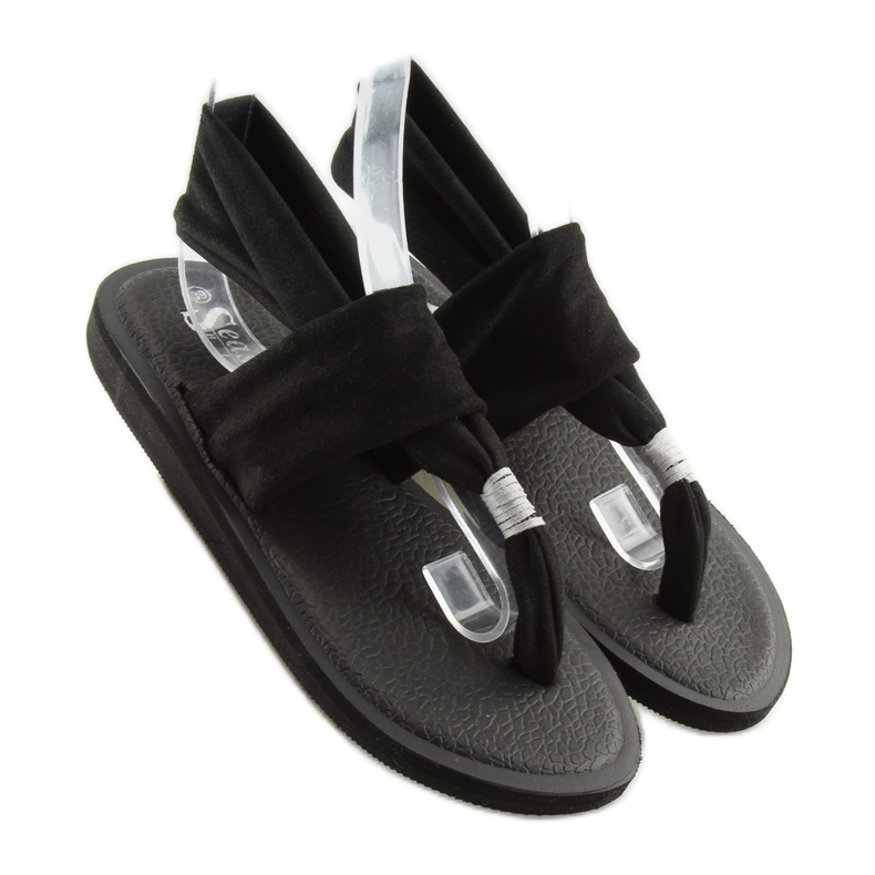 Infradito in cotone nero nero 1