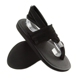 Infradito in cotone nero nero 2