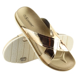 Ciabatte dorate effetto specchio CK46P oro d'oro 2