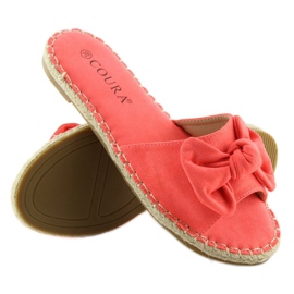Arancio 8758 Ciabatte rosse con fiocco arancia 2