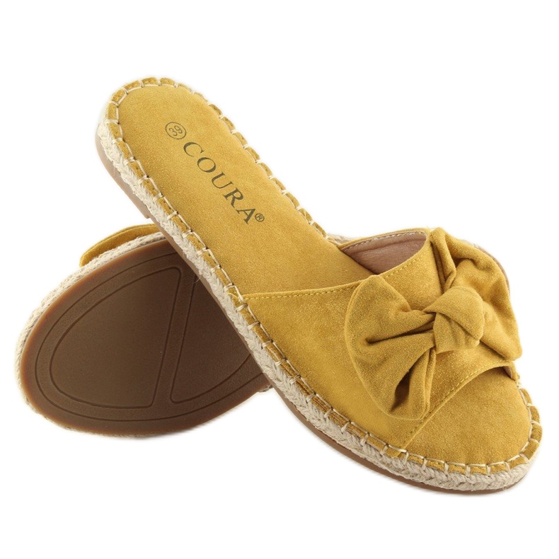 Ciabatte gialle 8758 gialle con fiocco giallo 2