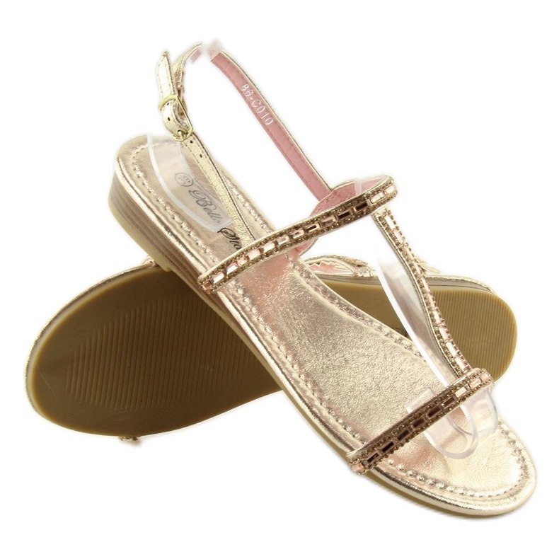 Sandali con zirconi rosa 86-C010 Rosa 1