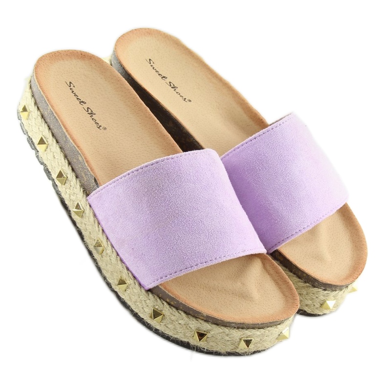 Ciabatte espadrillas viola LS51 L.PURPLE 2