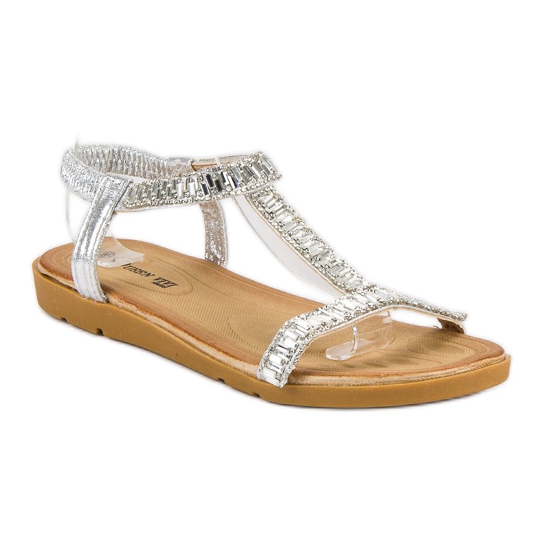 Queen Vivi Sandali argento con elastico grigio 1