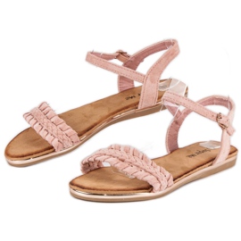 Super Me Sandali bassi in camoscio rosa 2