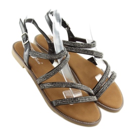 Sandali con zirconi neri K952 Black nero 2