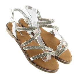 Sandali in argento con zirconi argento K952 grigio 2
