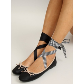 Ballerine con doppio nastro 1193 Nero 2