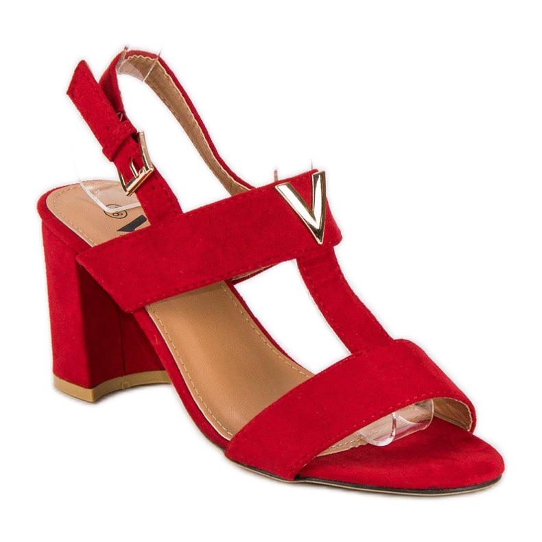 Sandali da donna su un palo rosso 1