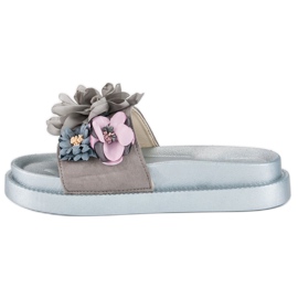 Seastar Ciabatte da donna fiori grigio 1