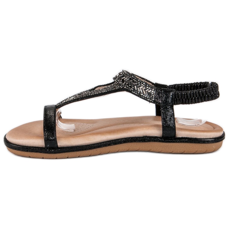 Marquiz Sandali bassi neri con elastico nero 1