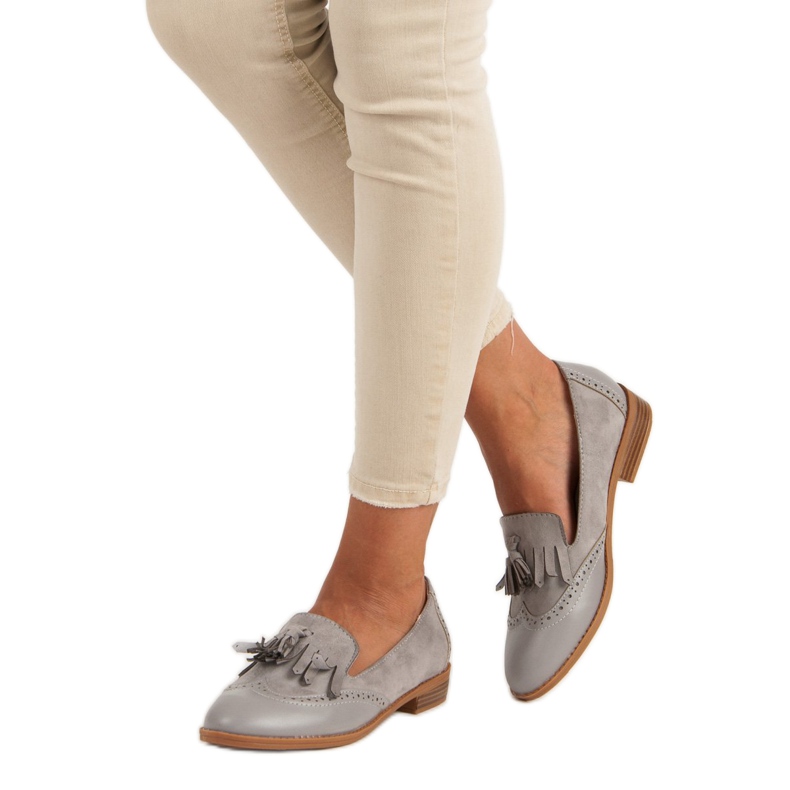 SDS Mocassini grigi con frange grigio 2