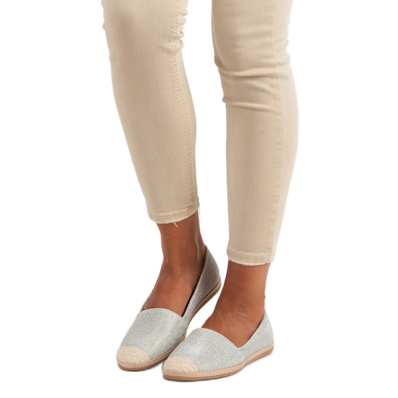 Espadrillas glitterate grigio 1
