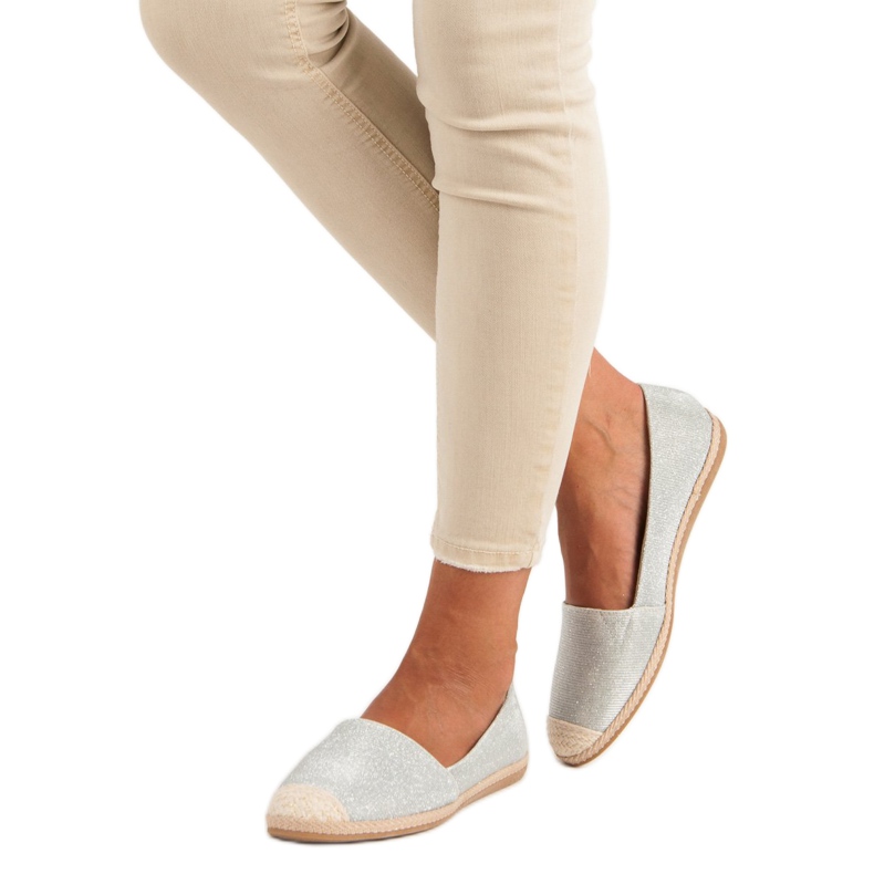 Espadrillas glitterate grigio 2
