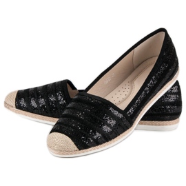 Espadrillas nere alla moda nero 2