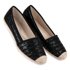 Espadrillas nere alla moda nero 1