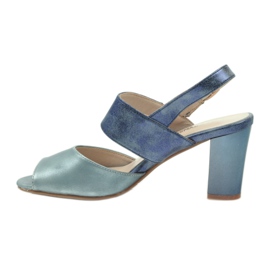 M.Daszyński Daszyńsandali con sottopiede in pelleń blu 2