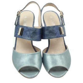 M.Daszyński Daszyńsandali con sottopiede in pelleń blu 3