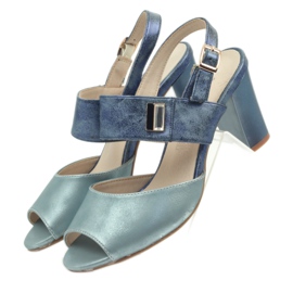 M.Daszyński Daszyńsandali con sottopiede in pelleń blu 4
